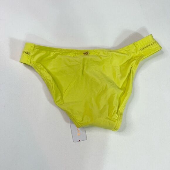 Pilyq Bottom Womens Small Yellow Green Stitched Tab Teeny Swimsuit Bikini new - Picture 6 of 9